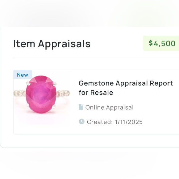 Gorgeous Natural Ruby 5.529ct Six Diamonds .09ct 18K White Gold Ring US 5.75 - Picture 8 of 8